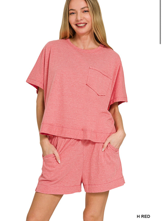 Exposed Seam Boxy Short set