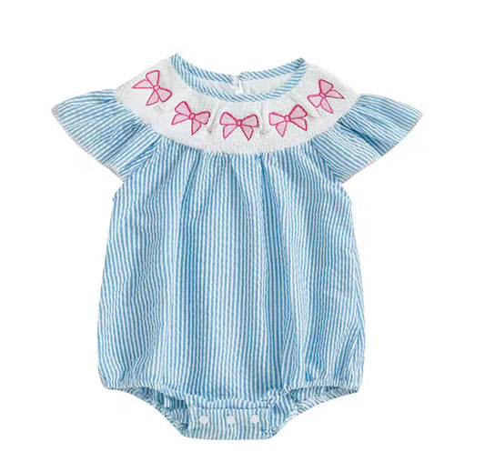 Bow Striped Bubble Onesie