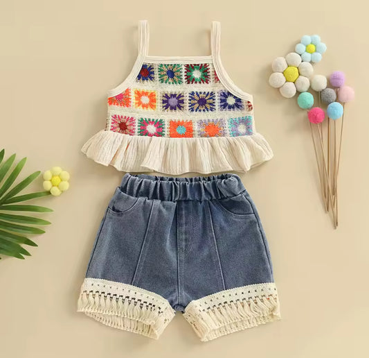 Embroidered Short Set