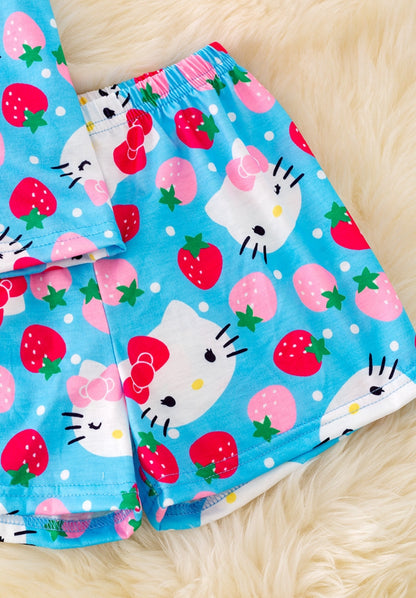 Blue Kitty PJ Set