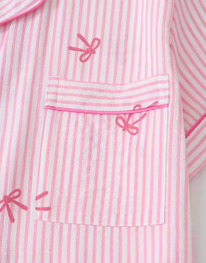 Pink Striped Bow PJ’s