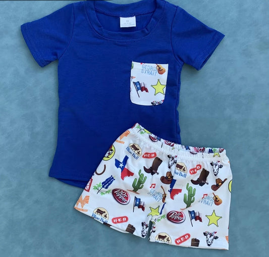 All Things Texas Boys Short Set