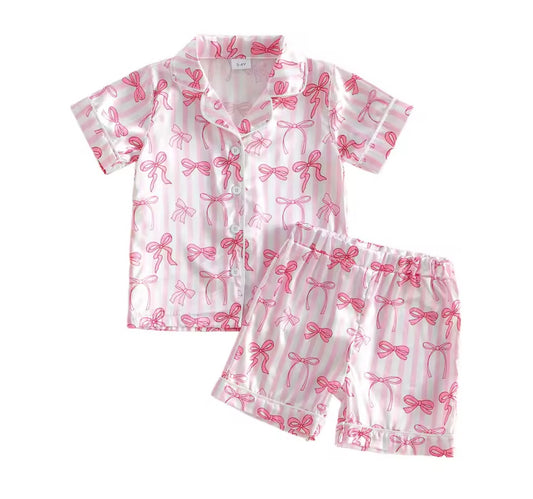 Girl’s Satin Bow PJ’s