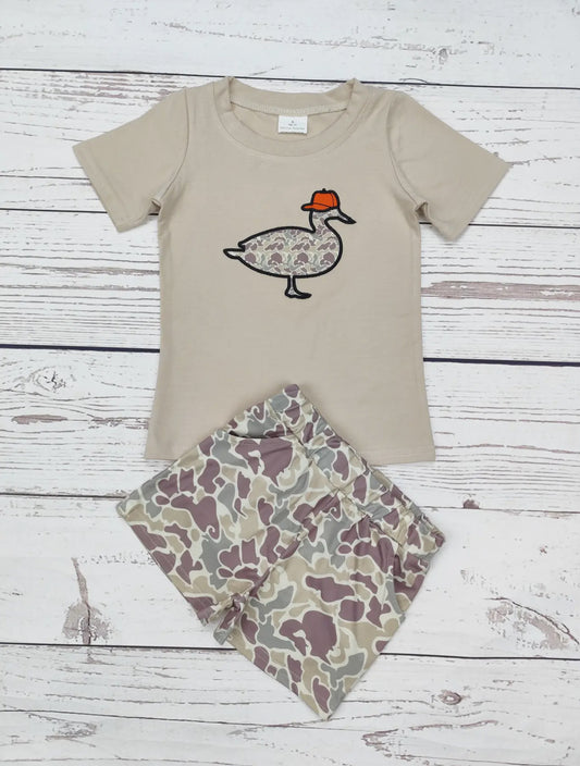 Duck Appliqué Camo Short Set