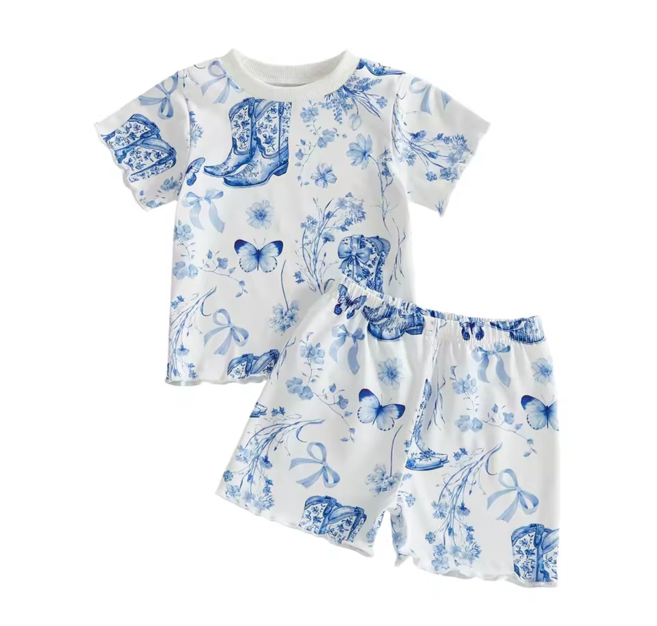 Boots and Butterflies Short Set