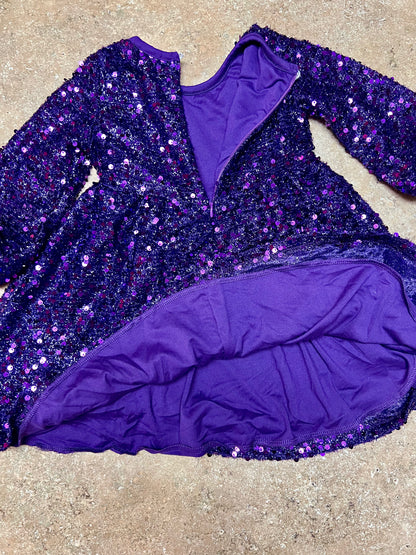 Purple Sequin Party Dress