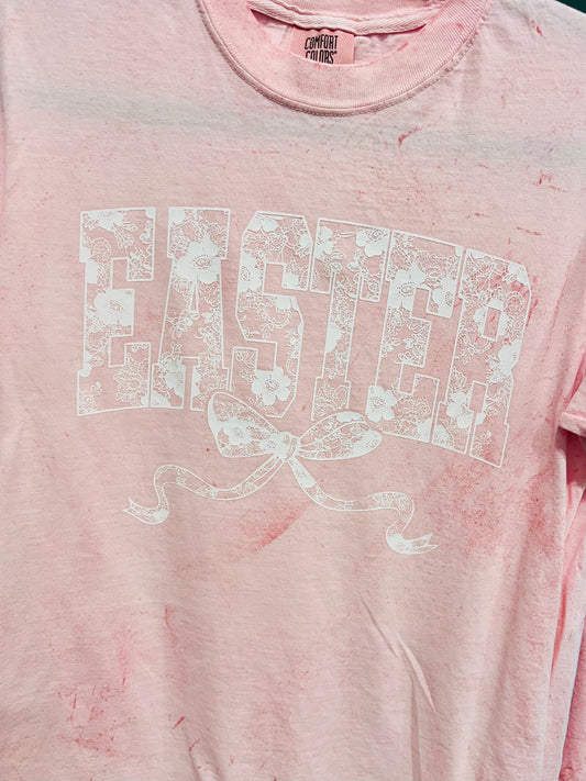 EASTER Lace Pink Color Blast Tee