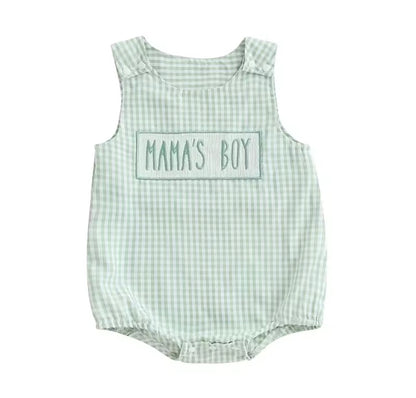 Mama’s Boy Blue Plaid Onesie
