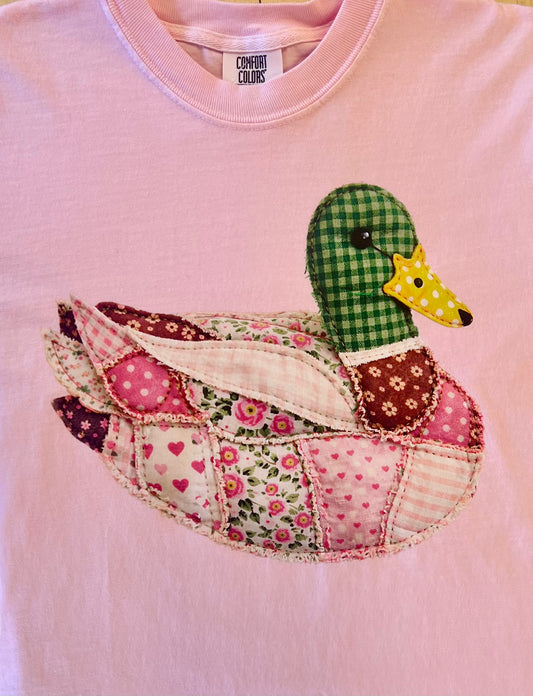 Faux Quilted Mallard Duck Comfort Color Tee