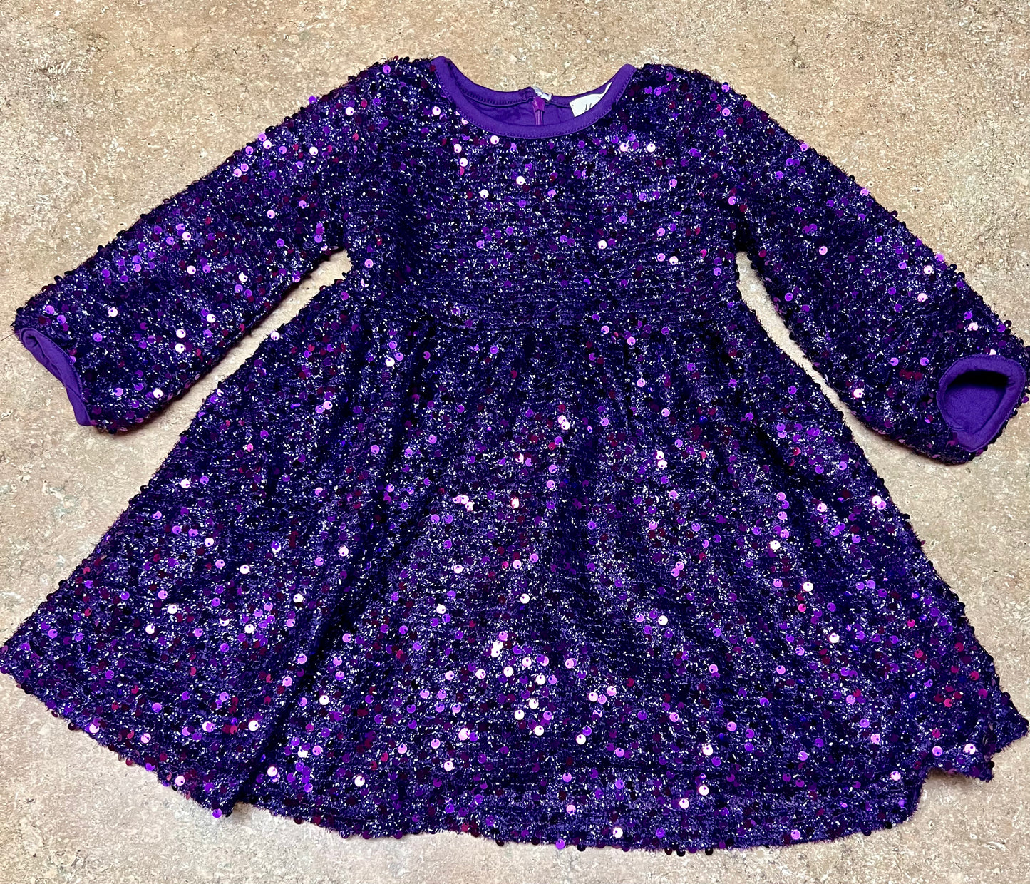 Purple Sequin Party Dress