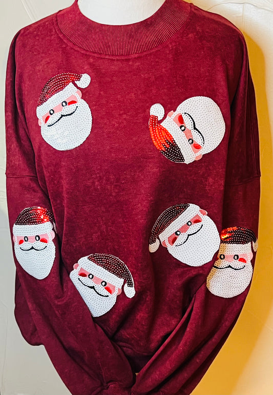 Maroon Santa Sweater
