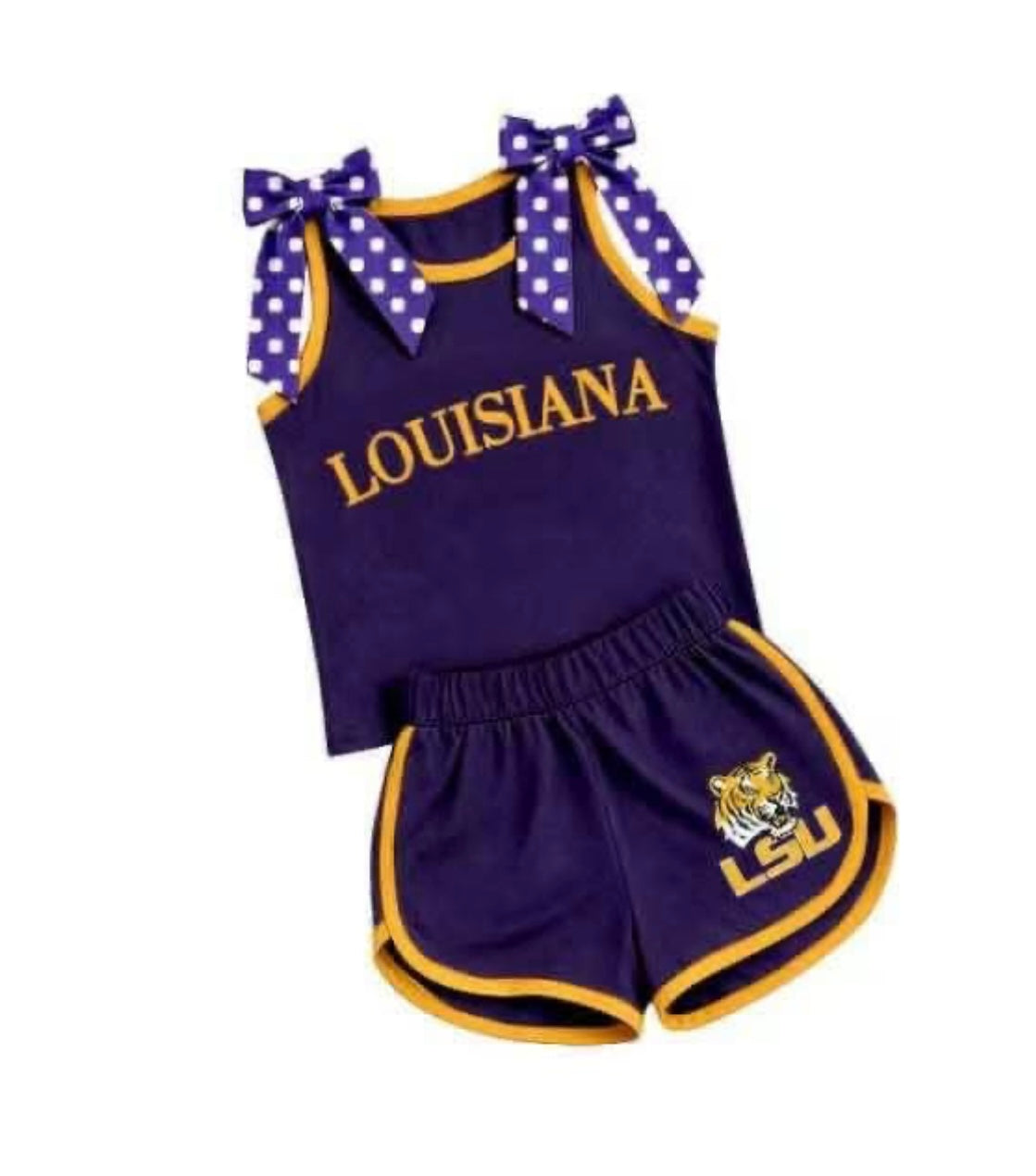 PREORDER-LSU Cheer Short Set