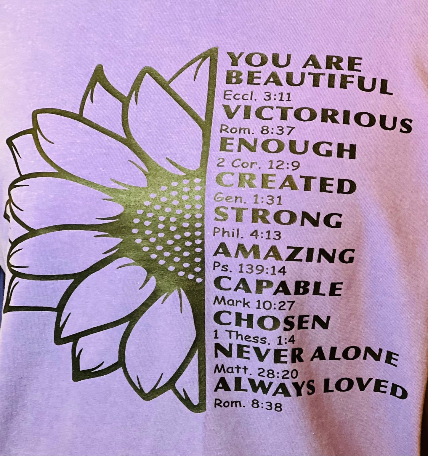 Long sleeve Comfort Colors Scripture Flower Tee