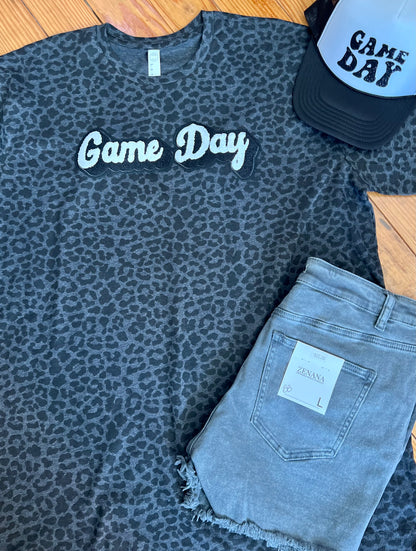 Game Day chenille patch Leopard Tee